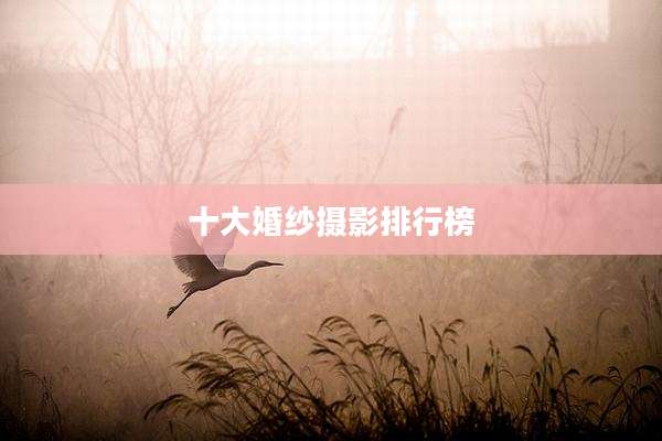 十大婚纱摄影排行榜