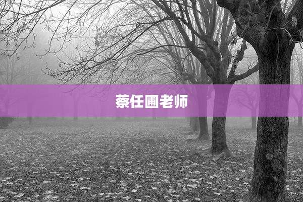 蔡任圃老师