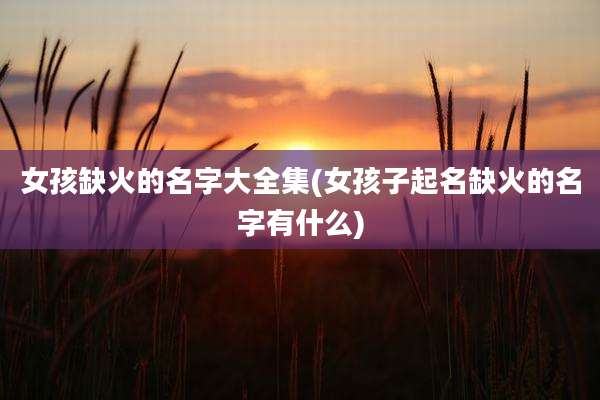 女孩缺火的名字大全集(女孩子起名缺火的名字有什么)