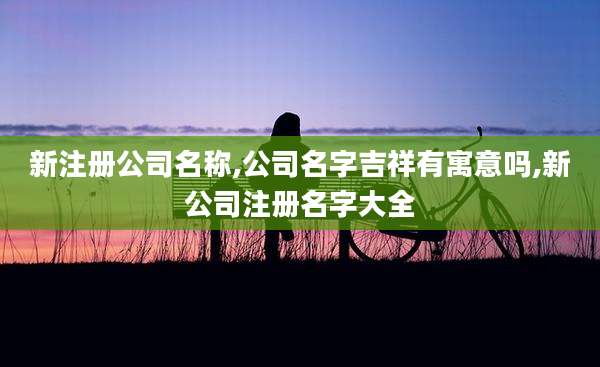 新注册公司名称,公司名字吉祥有寓意吗,新公司注册名字大全