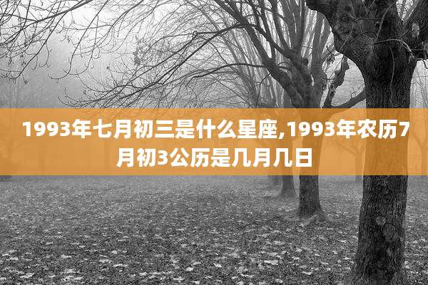 1993年七月初三是什么星座,1993年农历7月初3公历是几月几日
