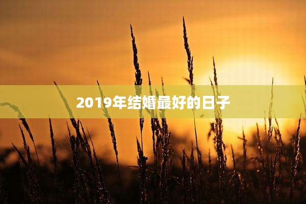 2019年结婚最好的日子