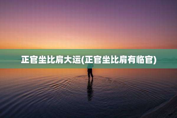 正官坐比肩大运(正官坐比肩有临官)