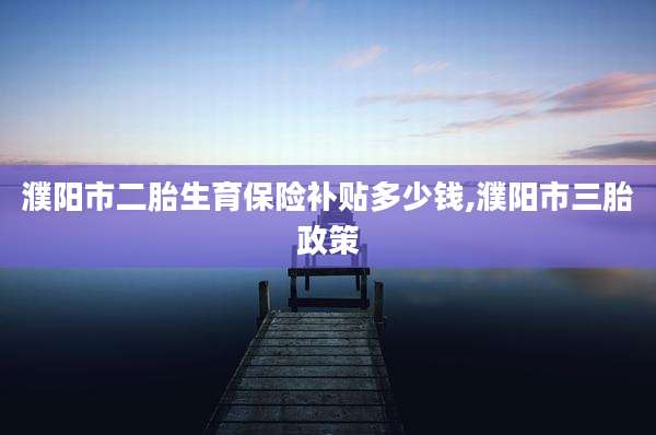 濮阳市二胎生育保险补贴多少钱,濮阳市三胎政策