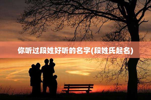 你听过段姓好听的名字(段姓氏起名)