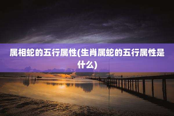 属相蛇的五行属性(生肖属蛇的五行属性是什么)