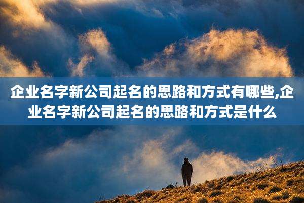 企业名字新公司起名的思路和方式有哪些,企业名字新公司起名的思路和方式是什么