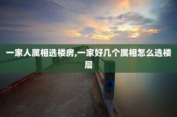 一家人属相选楼房,一家好几个属相怎么选楼层
