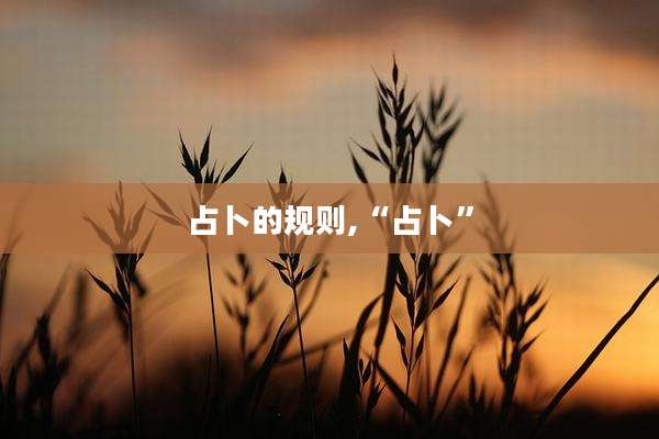 占卜的规则,“占卜”