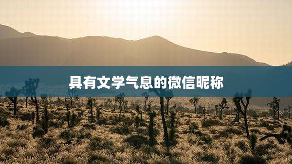 具有文学气息的微信昵称