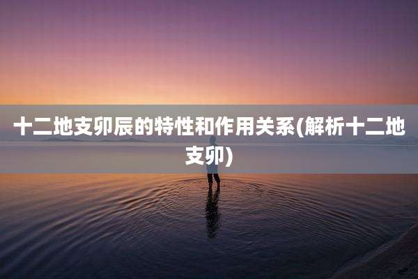 十二地支卯辰的特性和作用关系(解析十二地支卯)
