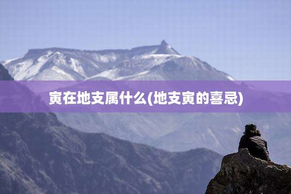 寅在地支属什么(地支寅的喜忌)