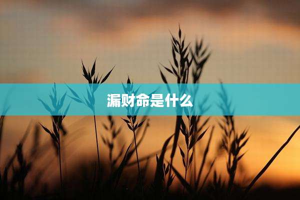 漏财命是什么