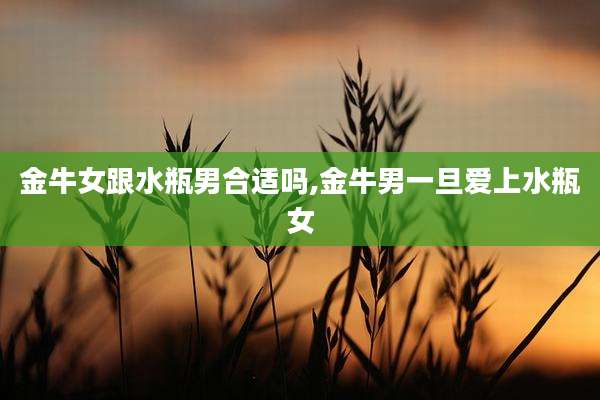 金牛女跟水瓶男合适吗,金牛男一旦爱上水瓶女