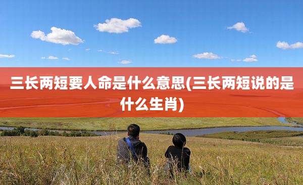 三长两短要人命是什么意思(三长两短说的是什么生肖)