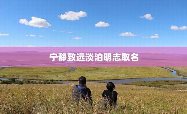 宁静致远淡泊明志取名