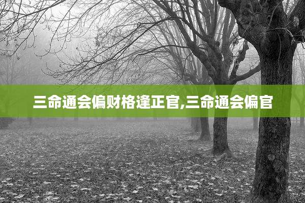 三命通会偏财格逢正官,三命通会偏官