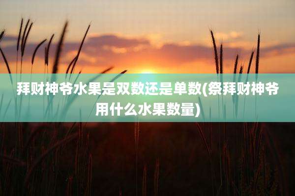 拜财神爷水果是双数还是单数(祭拜财神爷用什么水果数量)