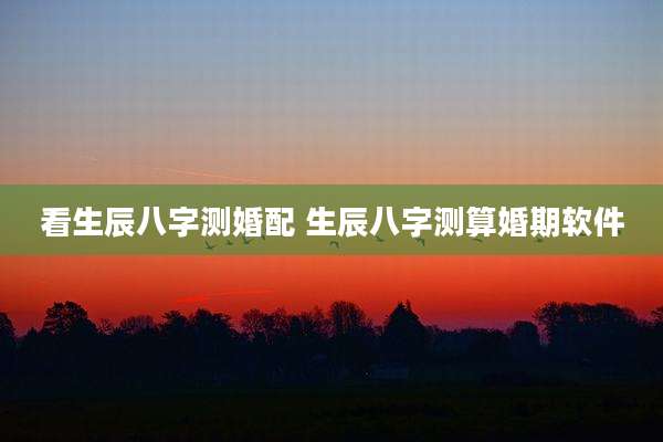 看生辰八字测婚配 生辰八字测算婚期软件