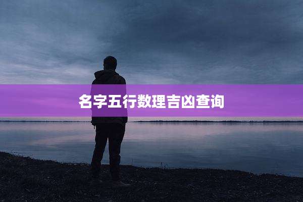 名字五行数理吉凶查询