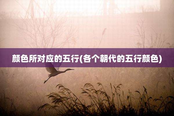 颜色所对应的五行(各个朝代的五行颜色)
