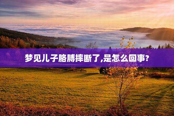 梦见儿子胳膊摔断了,是怎么回事?