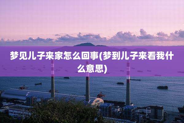 梦见儿子来家怎么回事(梦到儿子来看我什么意思)