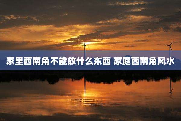 家里西南角不能放什么东西 家庭西南角风水
