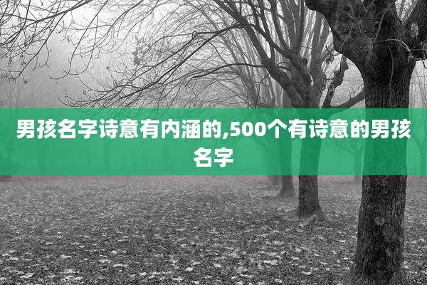 男孩名字诗意有内涵的,500个有诗意的男孩名字