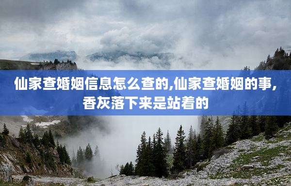 仙家查婚姻信息怎么查的,仙家查婚姻的事,香灰落下来是站着的