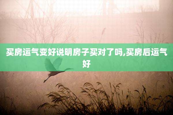 买房运气变好说明房子买对了吗,买房后运气好