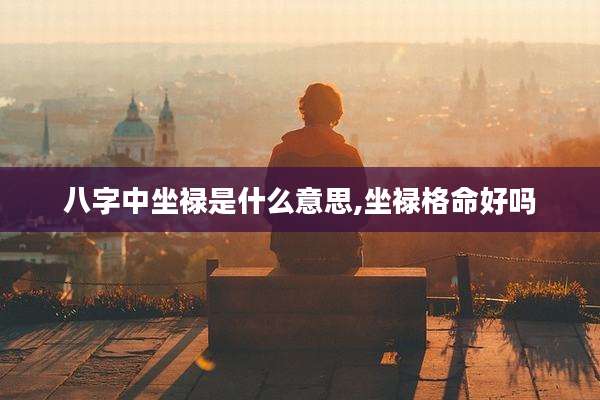 八字中坐禄是什么意思,坐禄格命好吗