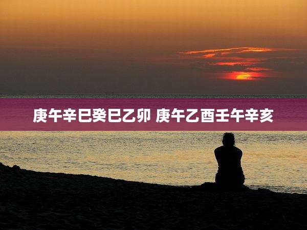 庚午辛巳癸巳乙卯 庚午乙酉壬午辛亥