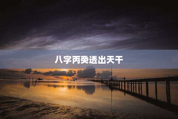 八字丙癸透出天干