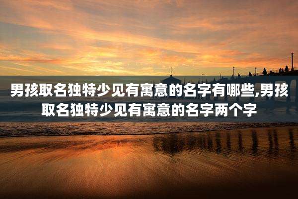男孩取名独特少见有寓意的名字有哪些,男孩取名独特少见有寓意的名字两个字