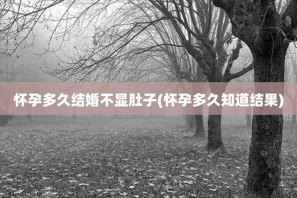 怀孕多久结婚不显肚子(怀孕多久知道结果)