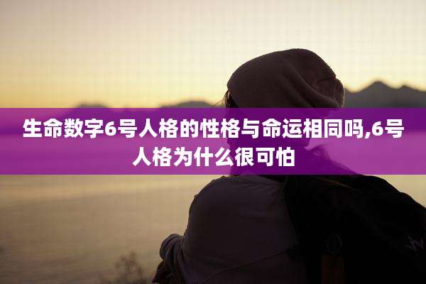 生命数字6号人格的性格与命运相同吗,6号人格为什么很可怕