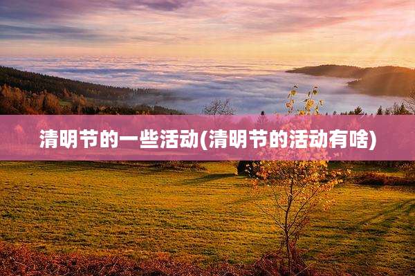 清明节的一些活动(清明节的活动有啥)