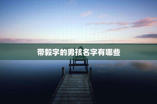 带毅字的男孩名字有哪些