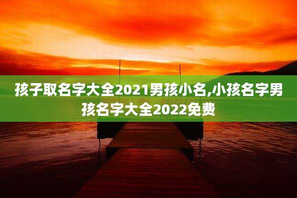 孩子取名字大全2021男孩小名,小孩名字男孩名字大全2022免费