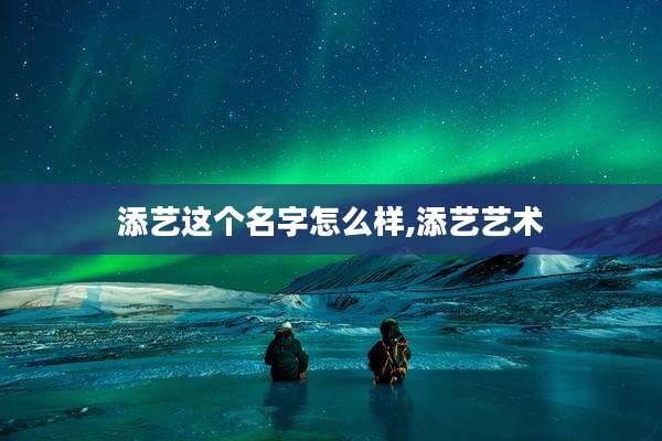 添艺这个名字怎么样,添艺艺术