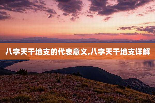 八字天干地支的代表意义,八字天干地支详解
