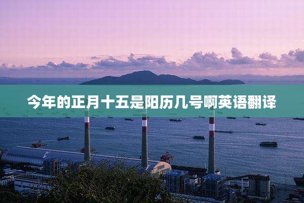 今年的正月十五是阳历几号啊英语翻译