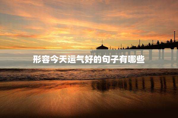 形容今天运气好的句子有哪些