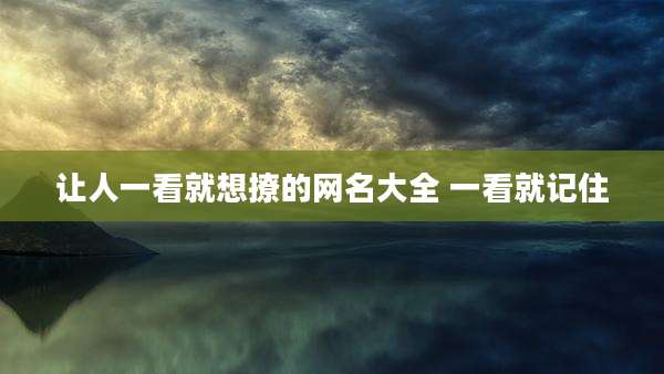 让人一看就想撩的网名大全 一看就记住