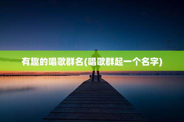 有趣的唱歌群名(唱歌群起一个名字)
