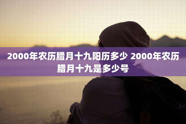 2000年农历腊月十九阳历多少 2000年农历腊月十九是多少号