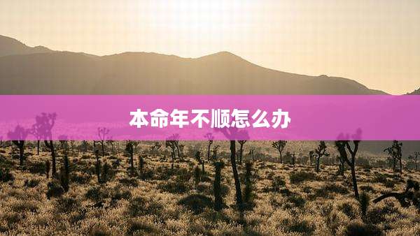 本命年不顺怎么办