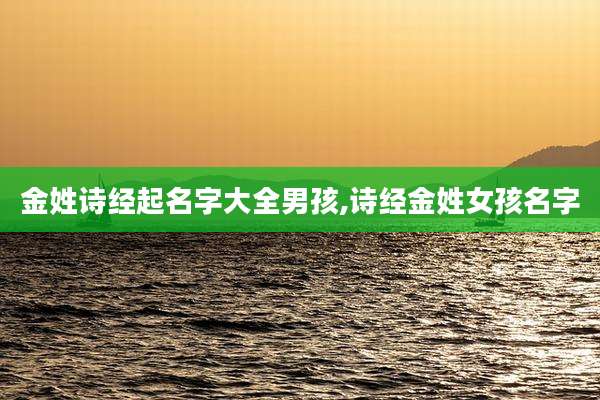 金姓诗经起名字大全男孩,诗经金姓女孩名字