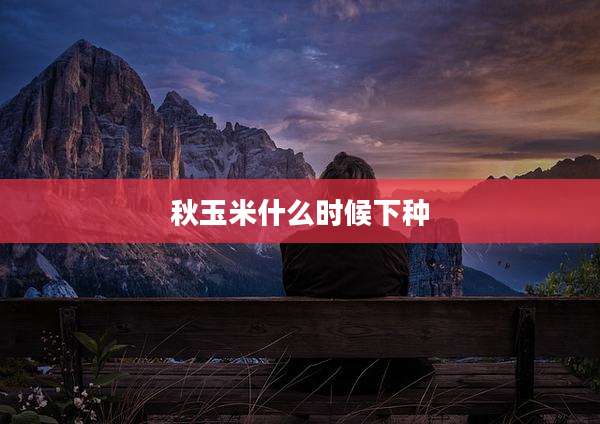 秋玉米什么时候下种